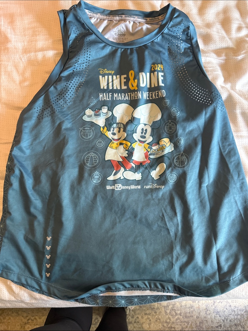 Disney Teal Wine & Dine 2024 Chef Mickey & Minnie Race Tank